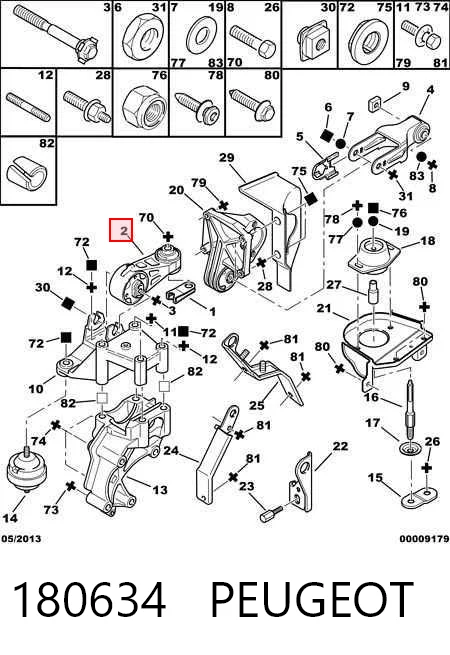 Купити 21407075S Formpart/Otoform Подушка (опора) двигуна, права верхня