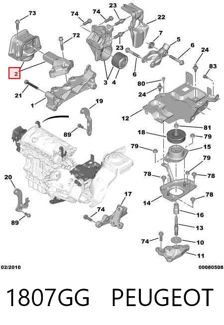 1807GG Peugeot/Citroen Права подушка мотора