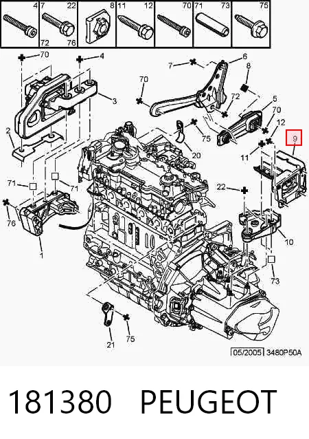 181380 Peugeot/Citroen Ліва опора двигуна