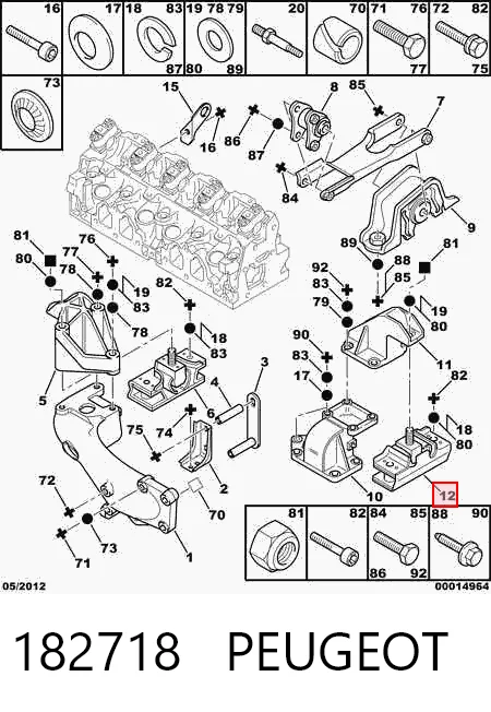  Подушка (опора) двигуна, ліва Peugeot Boxer 1