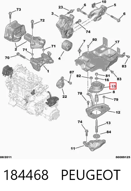 184468 Peugeot/Citroen Ліва опора двигуна