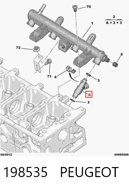 Форсунка вприску палива на Peugeot 306  7A