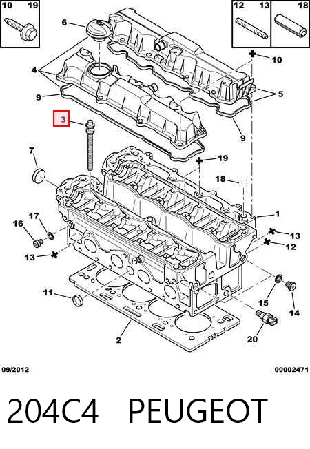  Болт ГБЦ Peugeot 301 