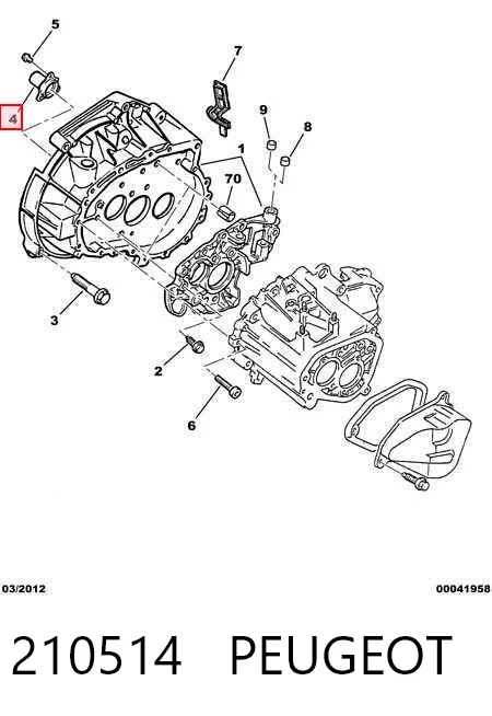 210514 Peugeot/Citroen Направляюча первинного валу КПП