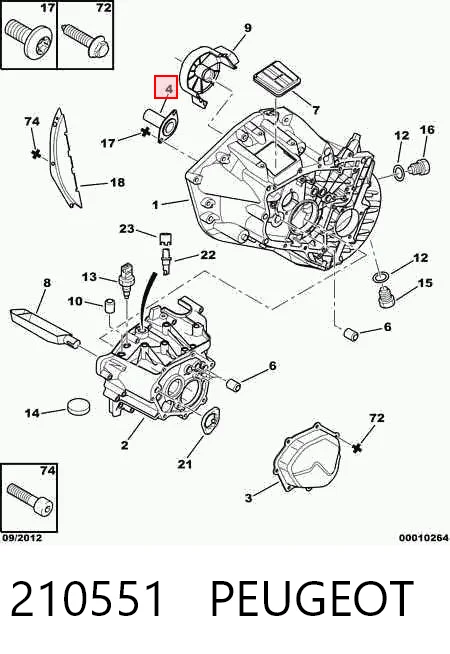 210551 Peugeot/Citroen Напрямна підшипника зчеплення