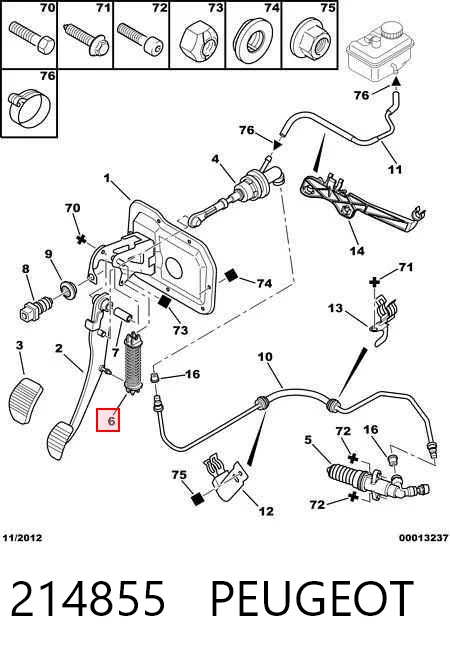 214855 Peugeot/Citroen Пружина педалі зчеплення