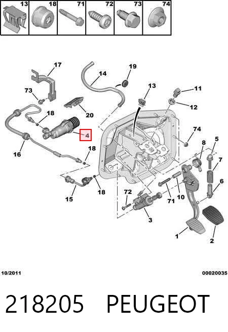 218205 Peugeot/Citroen Циліндр зчеплення робочий