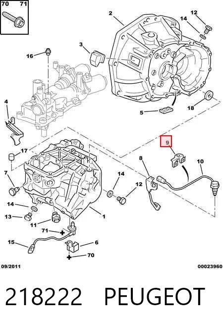 218222 Peugeot/Citroen Циліндр зчеплення робочий