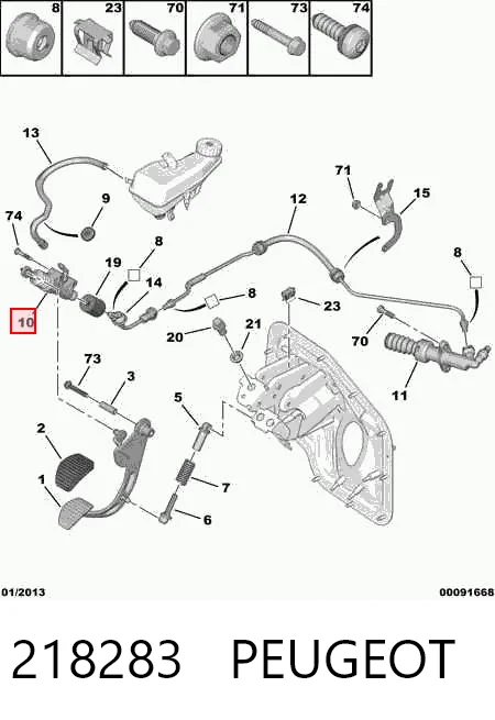 218283 Peugeot/Citroen Циліндр зчеплення, головний