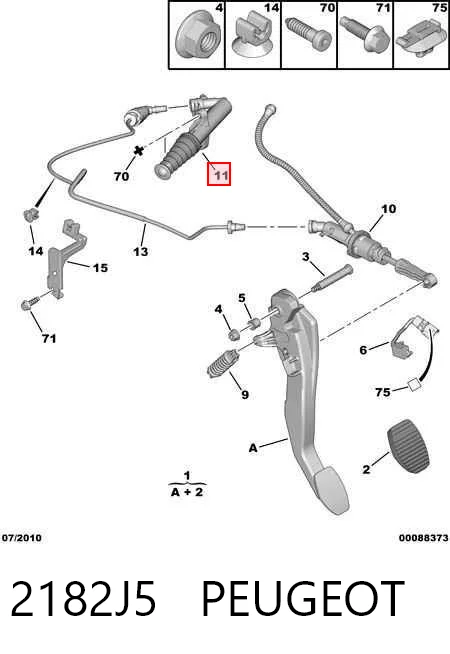 2182J5 Peugeot/Citroen Циліндр зчеплення робочий