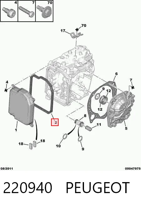 220940 Peugeot/Citroen Прокладка піддону АКПП