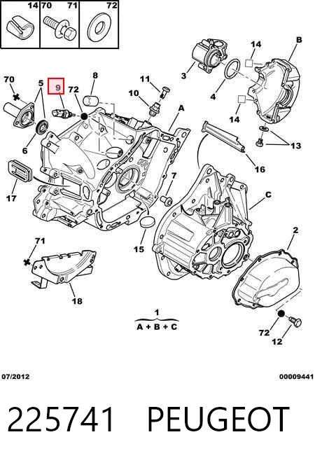 225741 Peugeot/Citroen Датчик включення ліхтарів заднього ходу