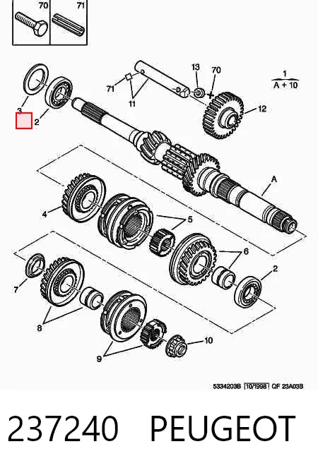 Підшипник первинного валу коробки 32005XQ SKF