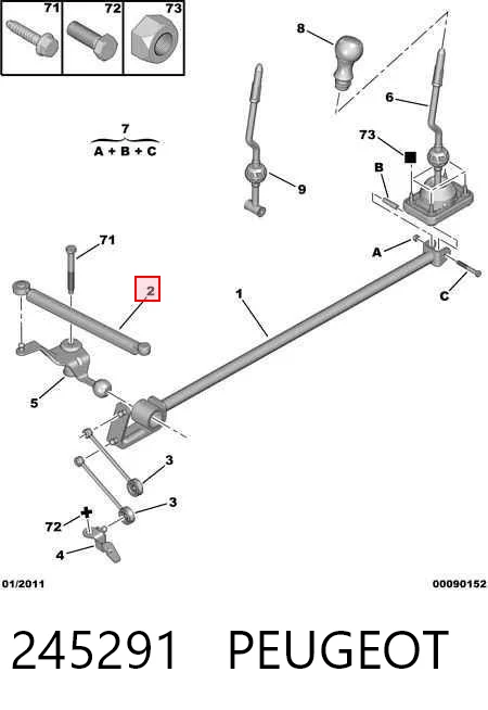 245291 Peugeot/Citroen Кронштейн куліси КПП