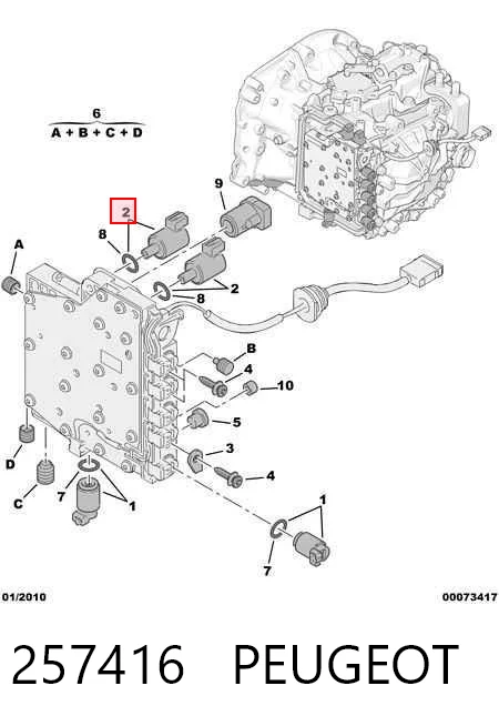 257416 Peugeot/Citroen Соленоїд автоматичної коробки передач