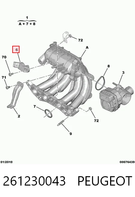 261230043 Peugeot/Citroen Датчик наддува