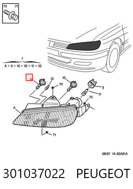 Купити Фара права Peugeot 406  8B
