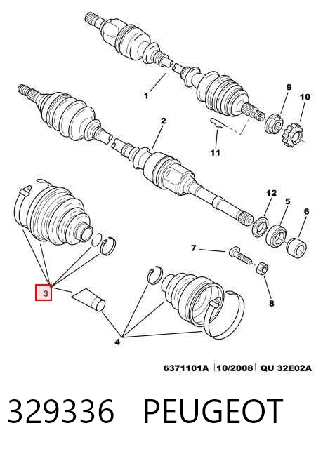 Купити Пильник ШРУСа зовнішній Peugeot 306  7A