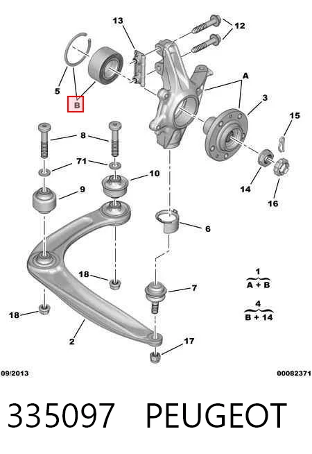 335097 Peugeot/Citroen Підшипник маточини передньої