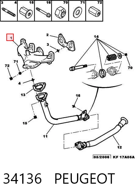 Система випуску газів двигуна на Peugeot 309 I 10C, 10A