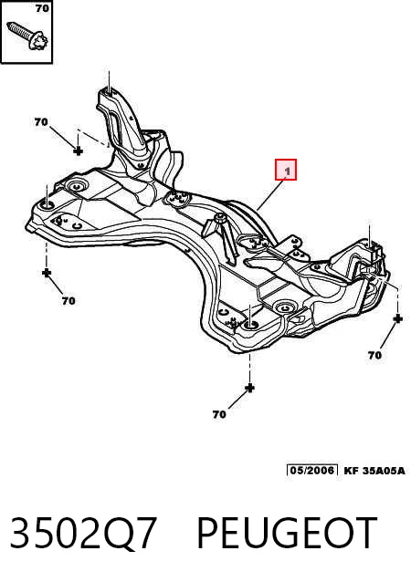 Балка передньої підвіски, підрамник Peugeot 206 