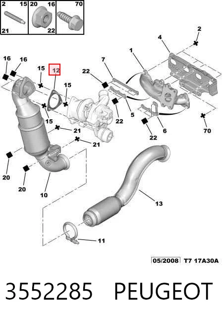 Купити Прокладка глушника Peugeot 207 SW WK