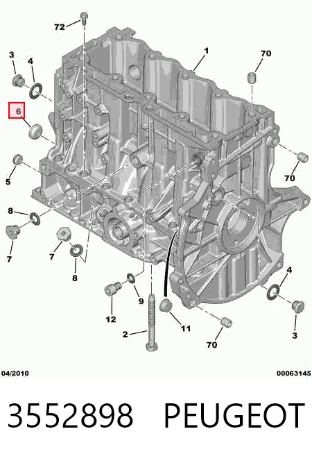 Заглушка блоку циліндрів 7903075019 Renault (RVI)
