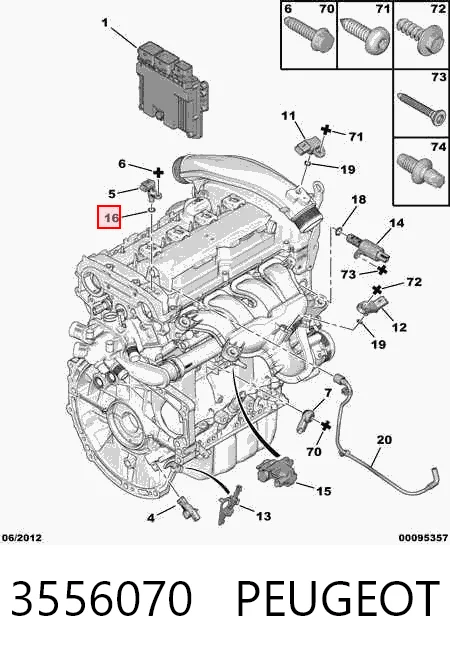 3556070 Peugeot/Citroen Прокладка датчика положення коленвала