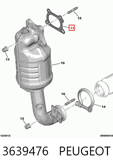 Прокладка випускного колектора Citroen C-Elysee седан (2013 - 2026) ціна, від 5.31 USD