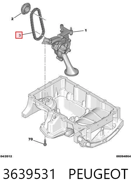 9676080580 Fiat/Alfa/Lancia Ланцюг приводу масляного насоса