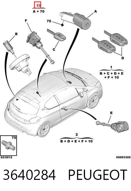  Замок запалювання Peugeot 208 1