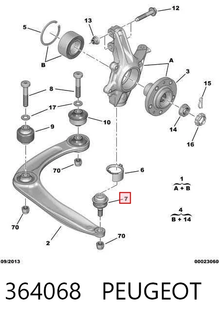 364068 Peugeot/Citroen Кульові на авто