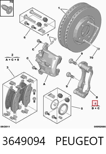 Купити 1648321880 Opel Скоба супорту переднього