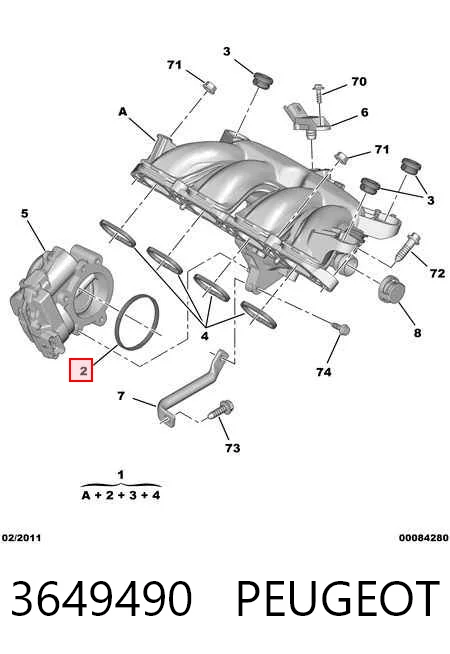 Купити Прокладка впускного колектора Peugeot 5008 II 