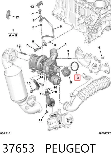 37653 Peugeot/Citroen Прокладка турбіни вихлопних газів, впуск