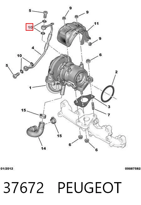 Прокладка шланга подачі масла до турбіни MF660063 Chrysler