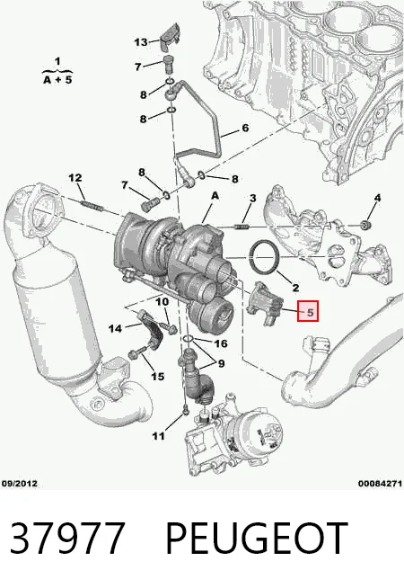 37977 Peugeot/Citroen Клапан рециркуляції наддувного повітря турбіни