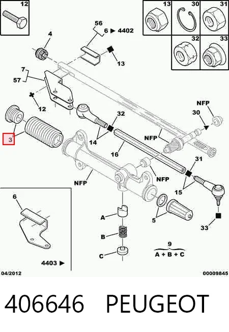 Пильник рульового механізму/рейки, правий Sasic 664464 ціна, від 6.42 USD