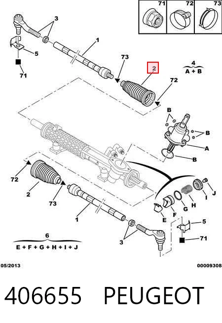 406655 Peugeot/Citroen Пильник рульової