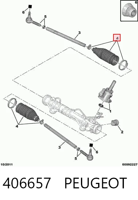 406657 Peugeot/Citroen Пильник рульової
