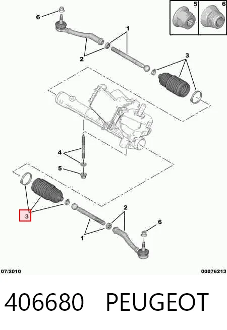 406680 Peugeot/Citroen Пильник рульової