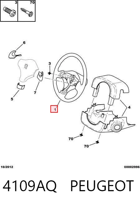 Рульове колесо на Peugeot 307  3A, 3C