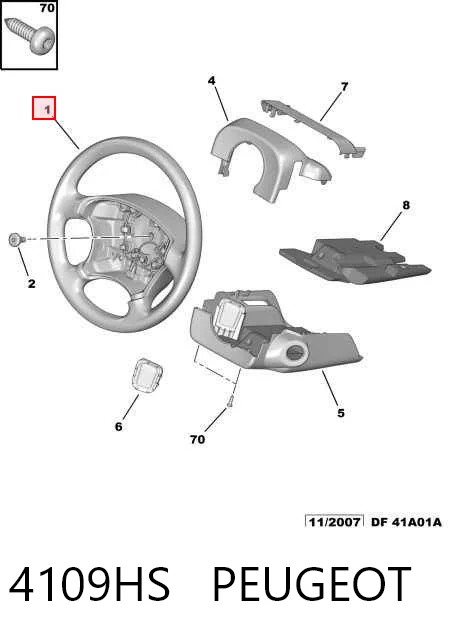 Рульове колесо на Peugeot 407  6D