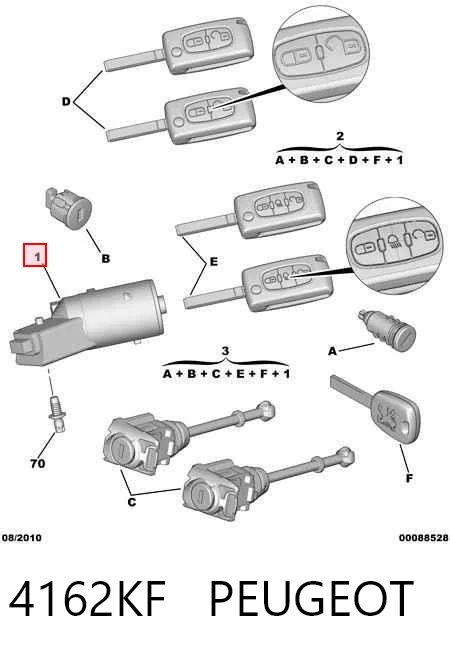 4162KF Peugeot/Citroen Замок запалювання