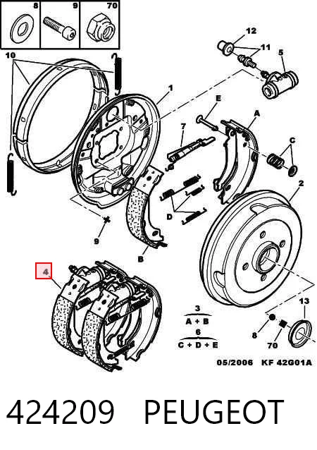 424209 Peugeot/Citroen Гальма в зборі