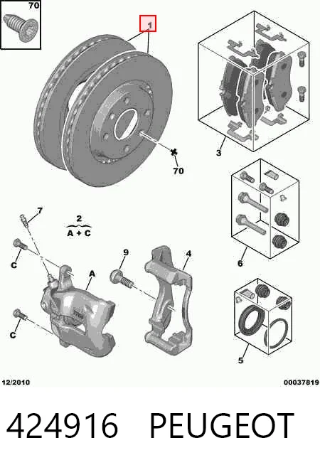 424916 Peugeot/Citroen Гальмо дискове переднє