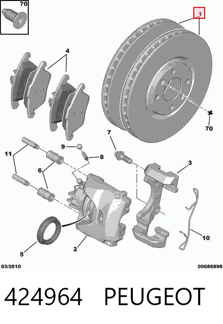 424964 Peugeot/Citroen Гальмо дискове переднє