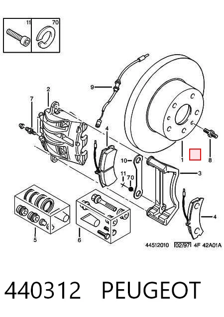 Купити A2224230006 Mercedes Направляюча супорту переднього