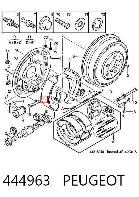 444963 Peugeot/Citroen Ремкомплект заднього гальмівного циліндра