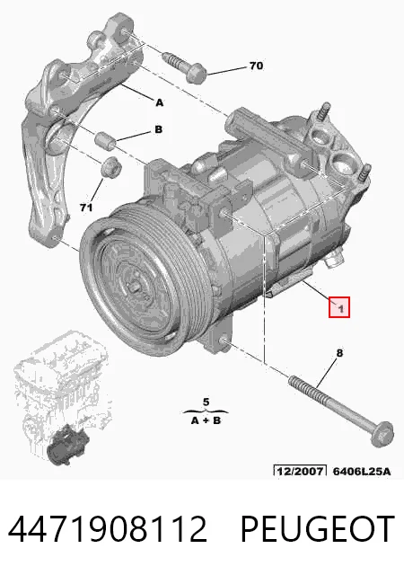 4471908112 Peugeot/Citroen Компресор холодоагенту
